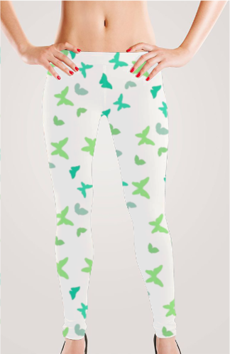Female All Over Butterfly Printed White Leggings