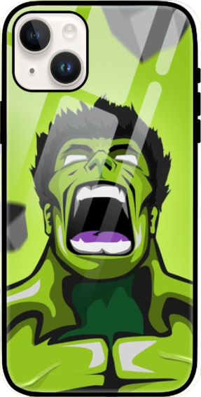 iPhone 14 - Premium Unisex iPhone Glass Case White l Hulk iPhone 14 Case l Cool Case