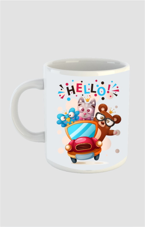Unisex White Coffee Mug l Coffee Mug l Cartoon Coffee Mug