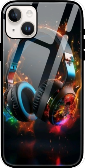 iPhone 14 - Premium Unisex iPhone Glass Case White l Music Lover iPhone 14 Case l Cool Case l Music Lover Cover