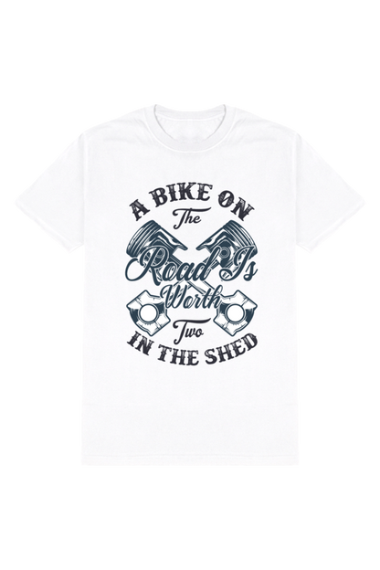 Trending Male Round Neck Half Sleeve Standard T-Shirt l Male White T-Shirt l Bike T-Shirt l Vacation Mode l 180 GSM l 100% Cotton