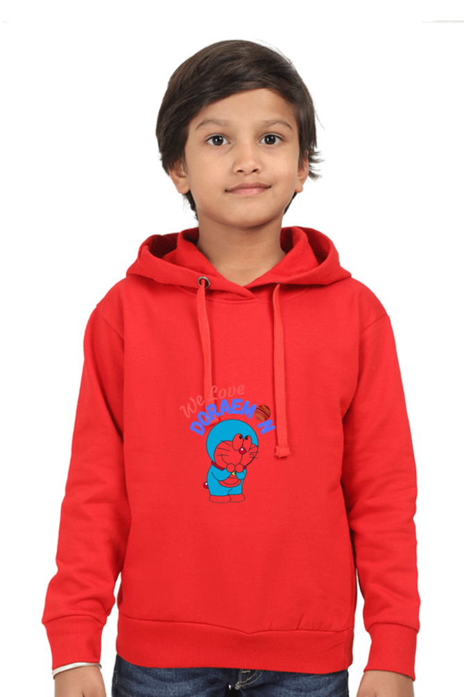 Boy Doraemon Printed Hoody Sweatshirt, 300 GSM, 100% Cotton