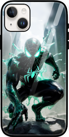 iPhone 14 - Premium Unisex iPhone Glass Case White l Spiderman iPhone 14 Case l Cool Case