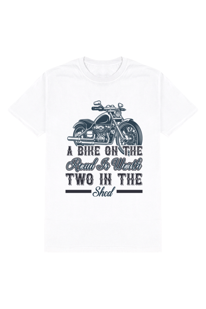 Trending Male Round Neck Half Sleeve Standard T-Shirt l Male White T-Shirt l Bike T-Shirt l Vacation Mode l 180 GSM l 100% Cotton