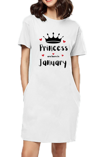 Female T-Shirt Long Dress With Pocket l Female Birthday Dress