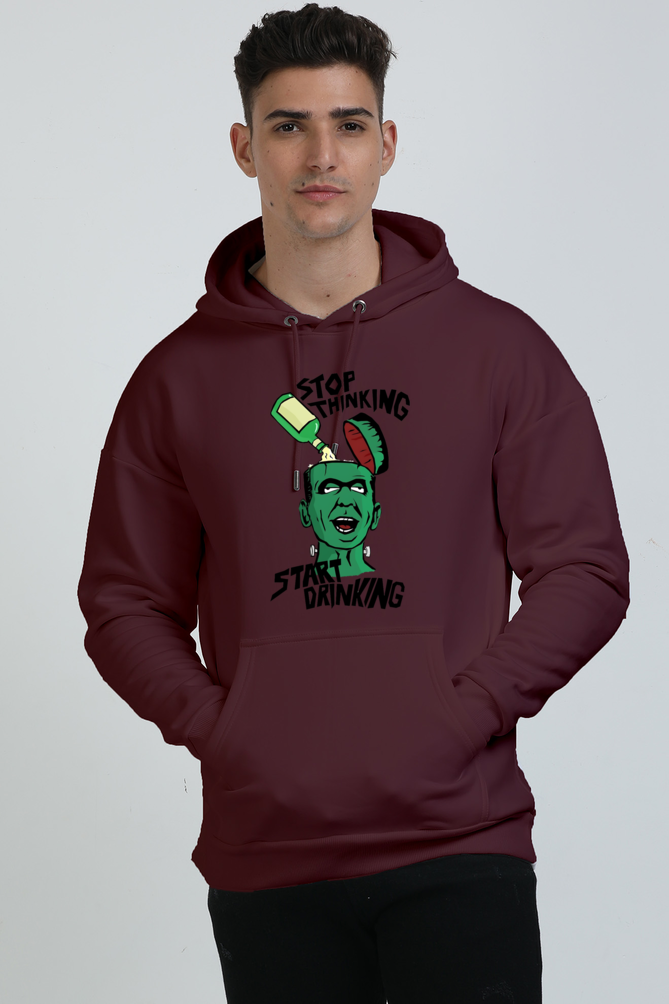 Heavyweight Oversized Printed Hooded Sweatshirt, 400 GSM, 90% Cotton -10% Polyester