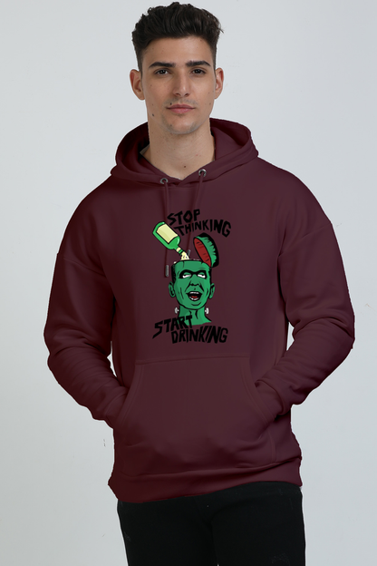 Heavyweight Oversized Printed Hooded Sweatshirt, 400 GSM, 90% Cotton -10% Polyester