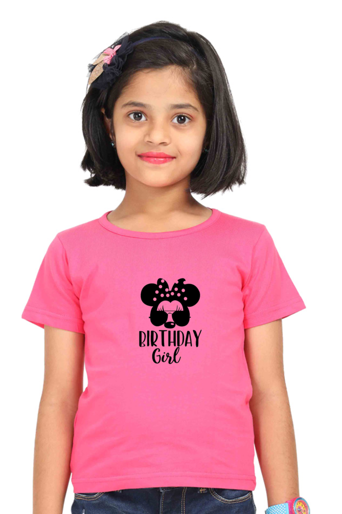 Girl's T-Shirts l Girl Kid's T-Shirts l Minnie Tshirt l Birthday Girl T-Shirt l 180 GSM l 100% Cotton