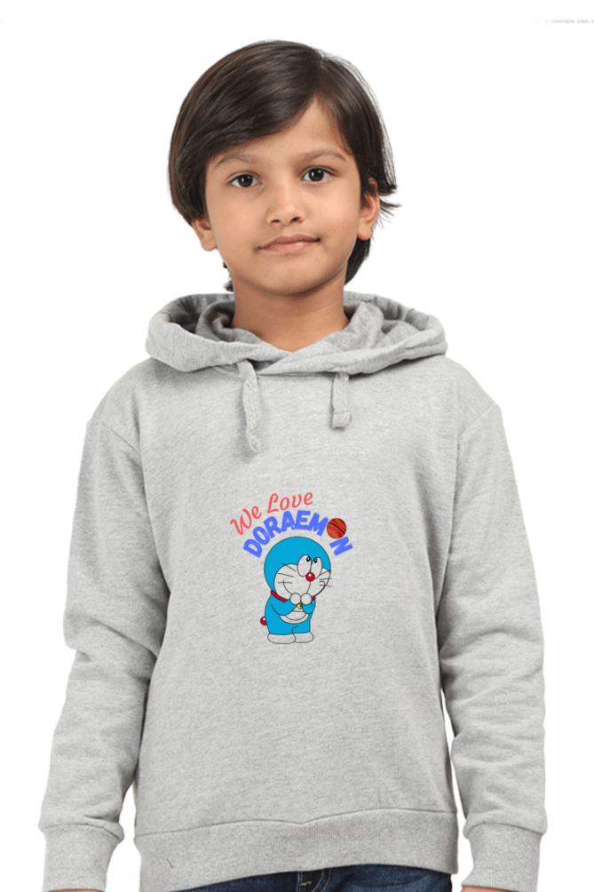 Boy Doraemon Printed Hoody Sweatshirt, 300 GSM, 100% Cotton