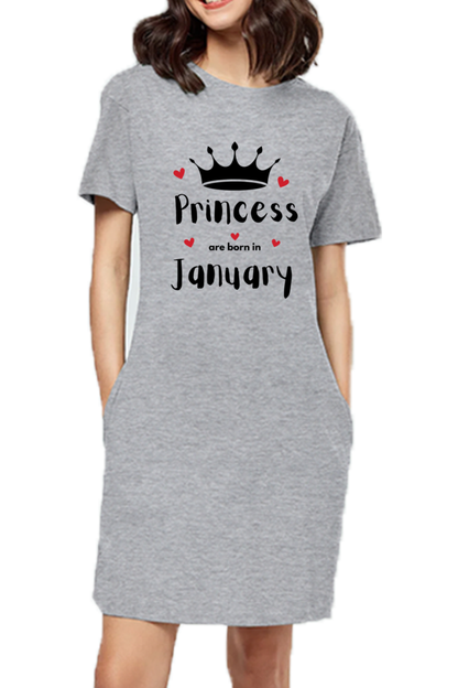 Female T-Shirt Long Dress With Pocket l Female Birthday Dress