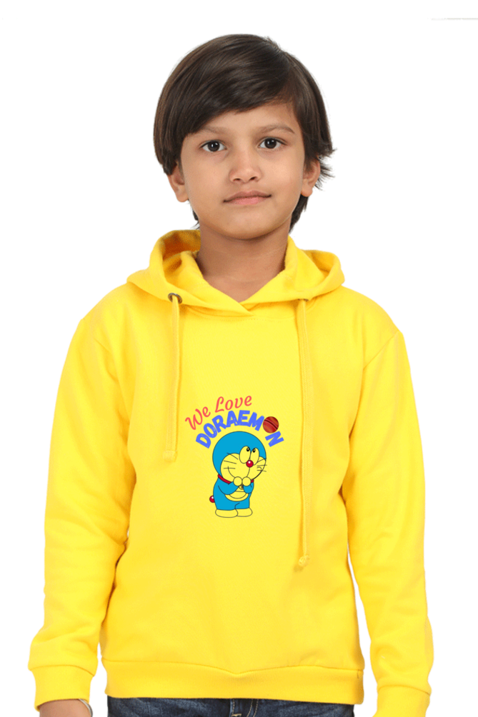 Boy Doraemon Printed Hoody Sweatshirt, 300 GSM, 100% Cotton