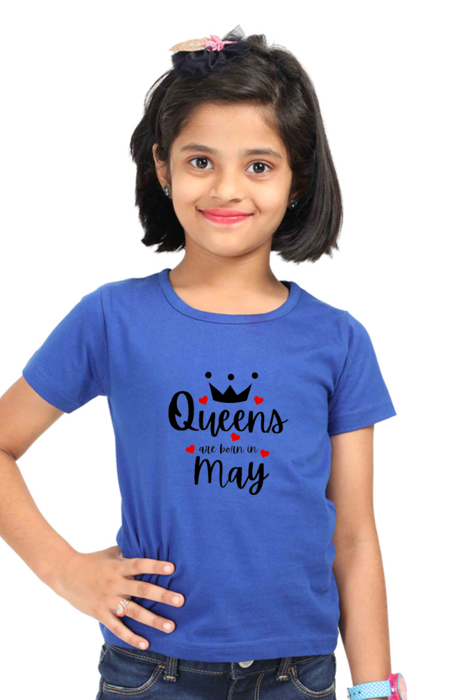 Girl's T-Shirts l Girl Kid's T-Shirts l May Queen Girl T-shirt l  Girl Queen T-Shirt l 180 GSM l 100% Cotton